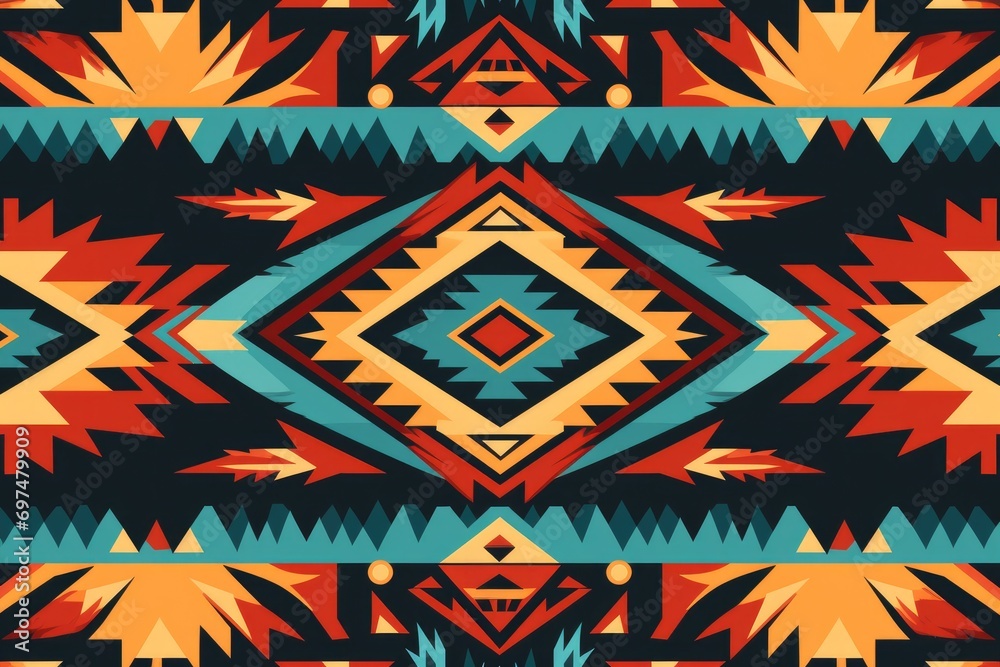 Tribal vintage ethnic seamless pattern. Aztec vector background, Ethnic ...