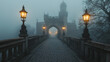 mystery setting - foggy london bridge