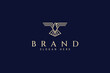 Flying Eagle Bird Hawk luxury line art illustration logo design