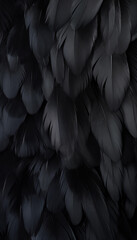 Poster - black feathers background