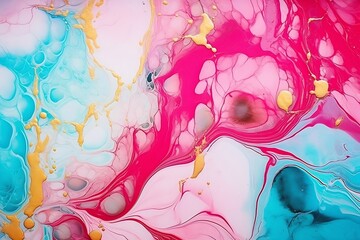 Leinwandbilder - Generative AI : Marble ink abstract art from exquisite original painting for abstract background