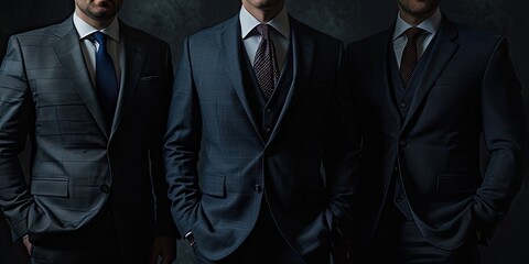 Wall Mural - Fashionable businessman exuding style and sophistication. Dressed in well fitted suit individual radiates confidence and professionalism. Attention to detail perfectly tied necktie