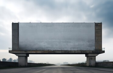 Wall Mural - A large blank billboard on a highway can be used for advertising, banners and posters. Generative AI