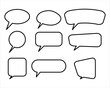 Speech bubble , speech balloon or chat bubble line art vector icon for apps and websites.