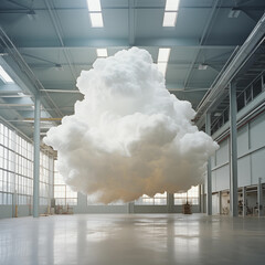 Canvas Print - Big clouds in building interior