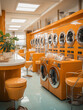 Stylish and colorful laundry room