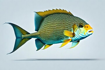 Wall Mural - fish on a blue background