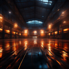 Poster - Indoor basketball court shot with ultra-wide angle lens