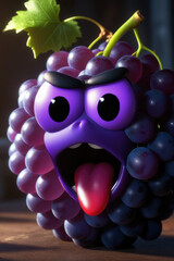 Wall Mural - grape face, generated by artificial intelligence