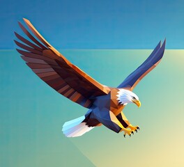 Sticker - cute 3D cartoon character of eagle