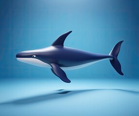 Wall Mural - cute 3d cartoon whale