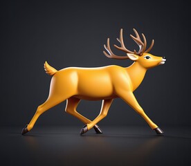 Sticker - cute 3d cartoon deer