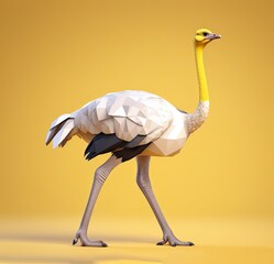 Sticker - cute 3d cartoon ostrich