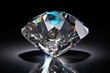 Stunning lavish diamond on dark backdrop; detached by clipping path. Generative AI