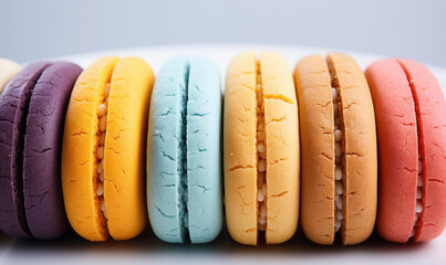 Wall Mural - colorful macaroons on white background