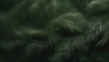 Seamless Fluffy Dark Green Fur Texture Background