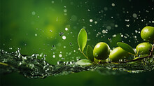 Green Olive Oil Liquid Background Ai Visual