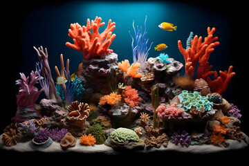 Wall Mural - coral reef in aquarium. 