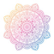 Round gradient mandala Ornament Pattern on a white isolated background. Mandala with floral patterns	