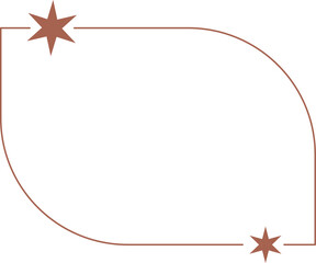 Wall Mural - aesthetic frame with stars. minimal outline shape. y2k abstract arch and border with sparkles. cosmi