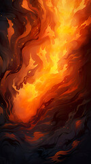 Wall Mural - burning fire flames. Generative Ai