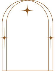 Wall Mural - aesthetic frame and shape with stars. minimal y2k outline graphic design with sparkles. abstract min