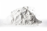 Fototapeta  - White Gypsum Powder, Clay or Diatomite Isolated, Powdered Chemicals as Calcium, Gypsum or Plaster