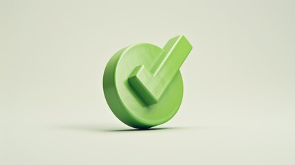 Aufkleber - A green button with a check mark symbol on it. Can be used for indicating success, approval, or completion.