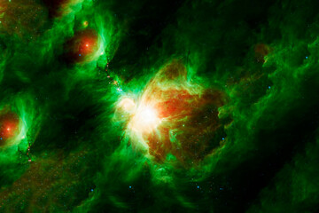 Wall Mural - green space nebula. elements of this image furnished by nasa