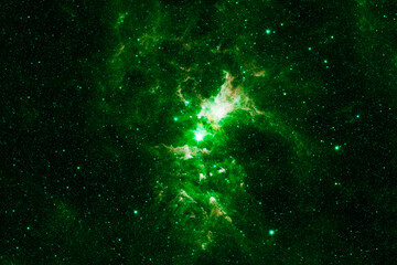 Wall Mural - green space nebula. elements of this image furnished by nasa