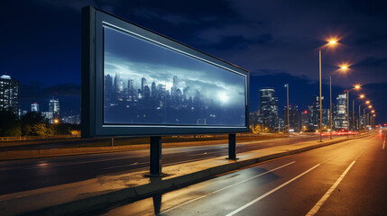 Poster - highway in night city