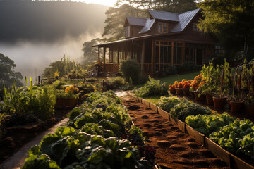 Wall Mural - house in the woods