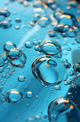 Wall Mural - water drops on blue