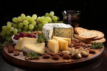 Wall Mural - cheese and grapes
