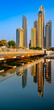 Dubai Marina und Harbor, Skyline Architektur und Yachthafen, Vereinigte Arabische Emirate, Asien
