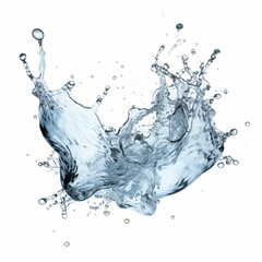 Poster - Water splash in the air on white backdrop