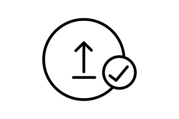 Poster - upload success icon. icon related to basic web and UI. suitable for web site, app, user interfaces, printable etc. line icon style. simple vector design editable