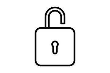 Fototapete - unlock icon. icon related to basic web and UI. suitable for web site, app, user interfaces, printable etc. line icon style. simple vector design editable