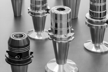 Aufkleber - Milling metal cutter tools for CNC machine, dustrial design background, engineering technology concept