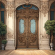 Lifelike Detailed Door Illustration in Soft Colors