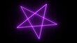 Neon jewish star of david icon purple color.