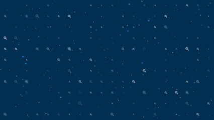 Poster - Template animation of evenly spaced zoom in symbols of different sizes and opacity. Animation of transparency and size. Seamless looped 4k animation on dark blue background with stars