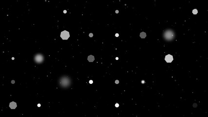 Poster - template animation of evenly spaced heptagon symbols of different sizes and opacity. animation of tr