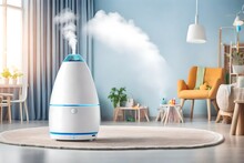 A Contemporary Humidifier In A Kid's Room. Mechanism For Preserving Clean Air In Rooms