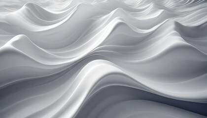 Wall Mural - abstract 3d background white grey wavy waves flowing ripple surface