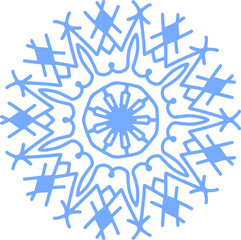 Poster - hand drawing sketch snowflake