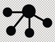 Nodes Icon.Connected nodes icon, linear design of topology. Nodes vector icon isolated on transparent background, Nodes logo design.molecule structure network nodes graph icon