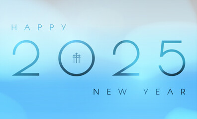 Wall Mural - Happy New 2025 Year shining design template with light effect.