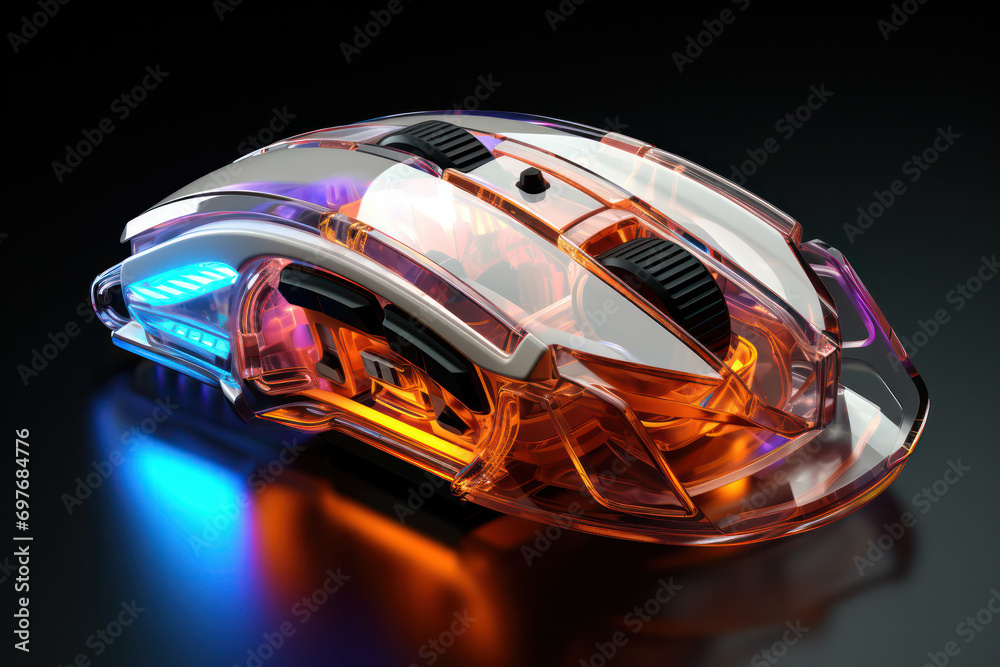 Glowing Precision, Futuristic Gaming Mouse with Transparent Design ...