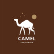 animal camel natural logo vector icon silhouette retro hipster